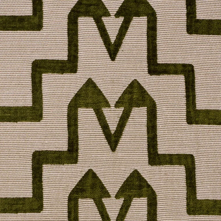 Schumacher 71246 Turkish Step Olive fabric swatch