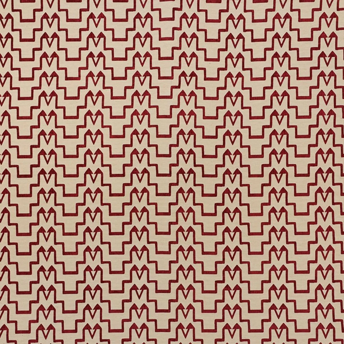 Schumacher 71242 Turkish Step Red/Natural fabric swatch