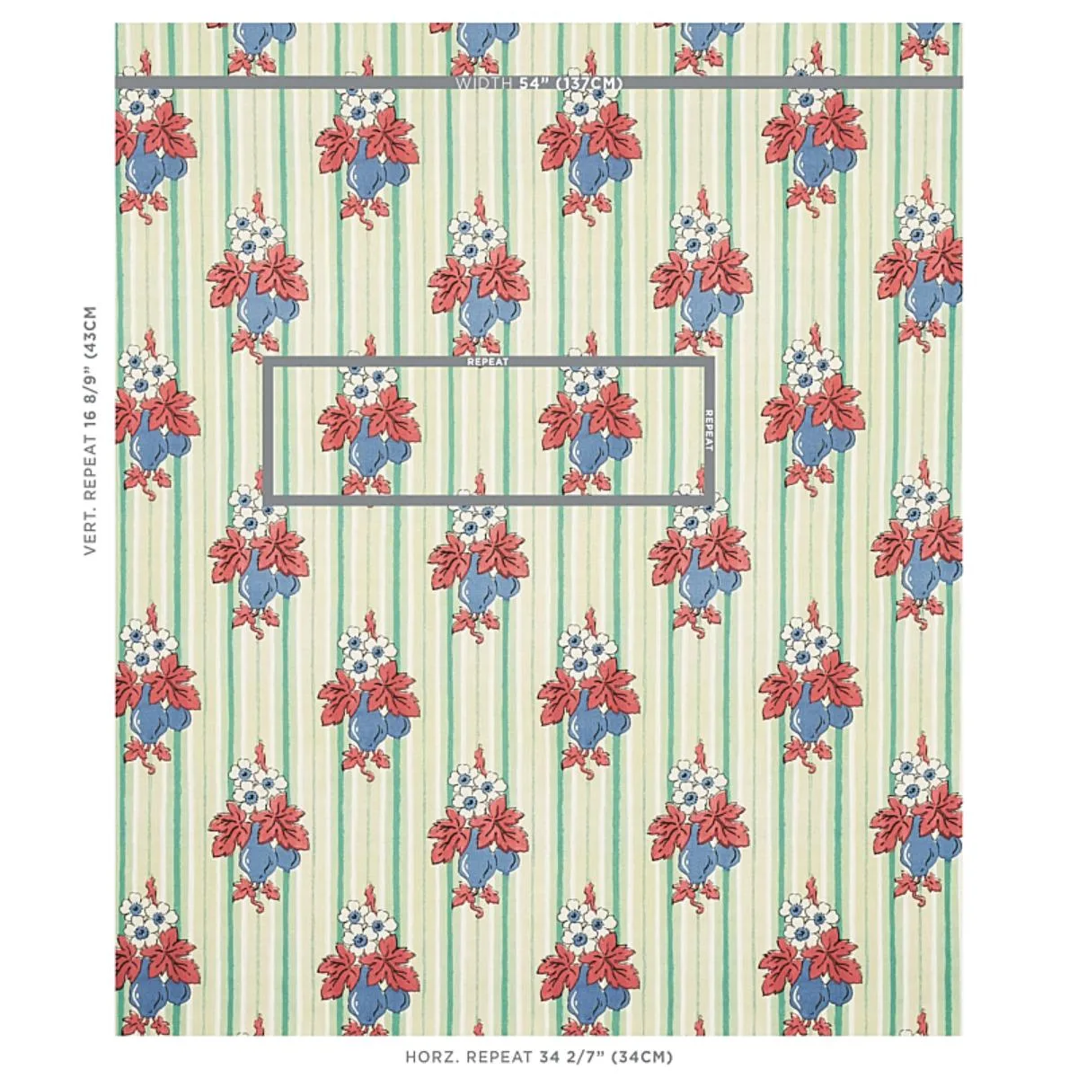Schumacher 179990 Turnip Mint fabric swatch