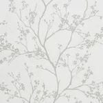 Schumacher 178440 Twiggy Sheer Light Grey fabric swatch