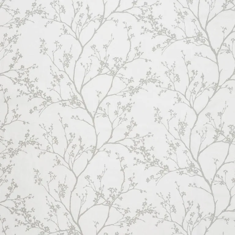 Schumacher 178440 Twiggy Sheer Light Grey fabric swatch