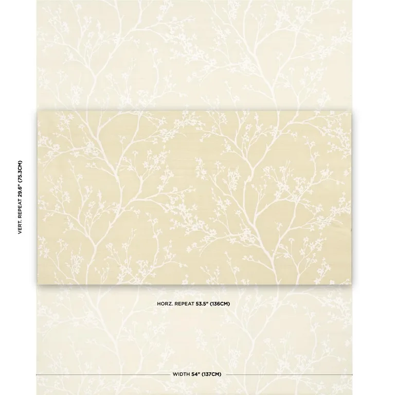 Schumacher 180501 Twiggy Silk Champagne fabric swatch