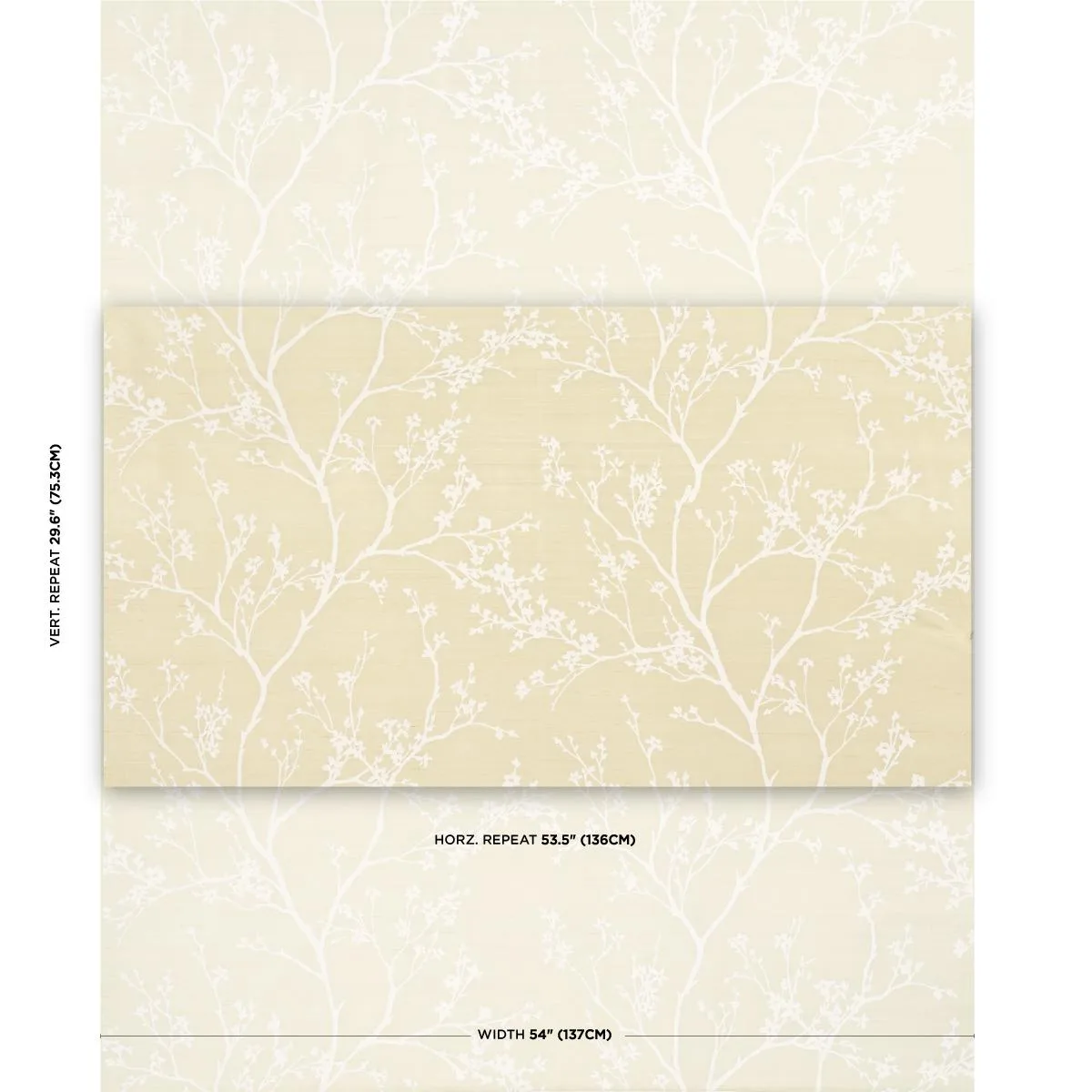 Schumacher 180501 Twiggy Silk Champagne fabric swatch