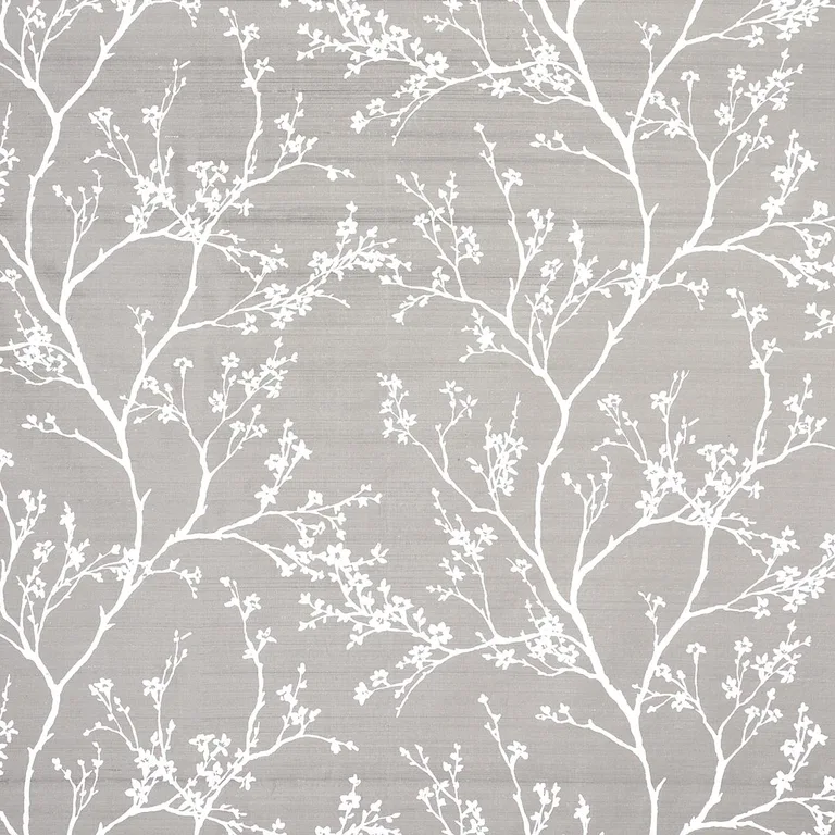 Schumacher 180502 Twiggy Silk Pewter fabric swatch