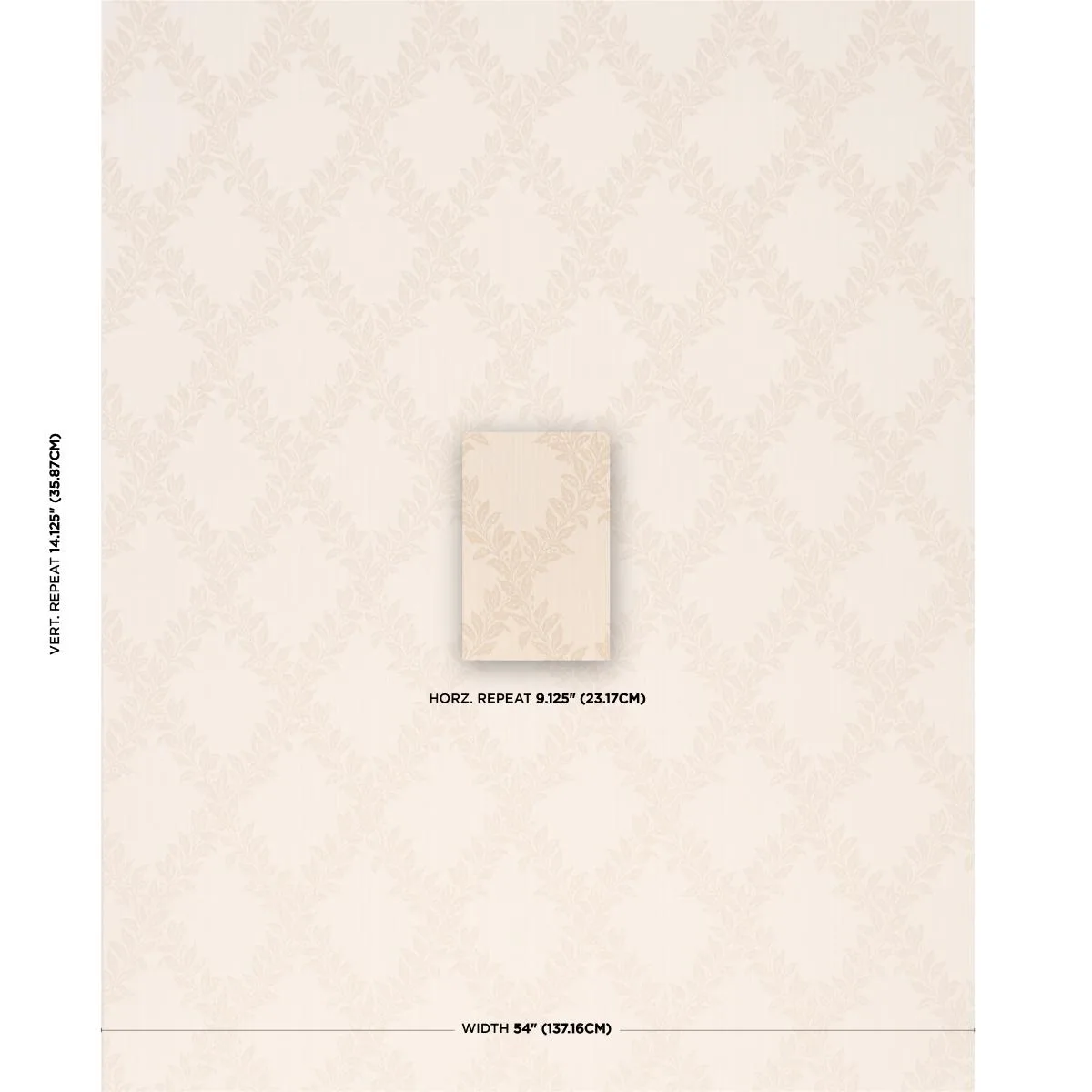 Schumacher 86642 Tyninghame Trellis Ivory fabric swatch