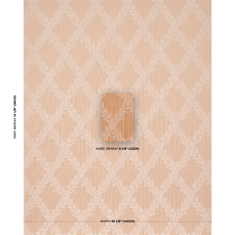 Schumacher 86641 Tyninghame Trellis Spice fabric swatch
