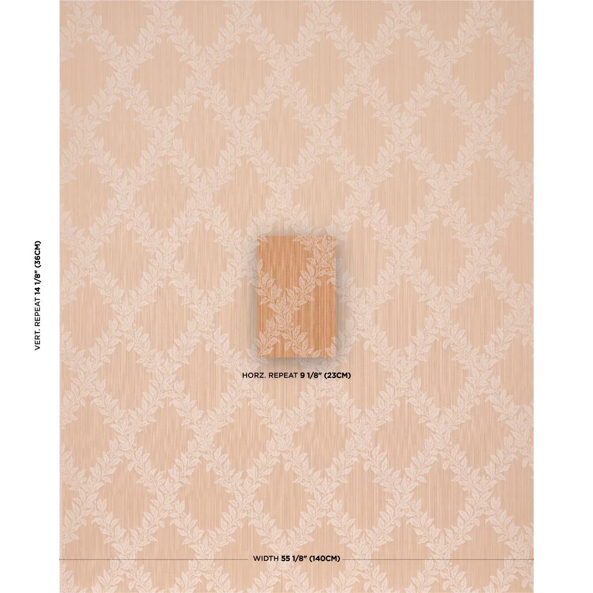 Schumacher 86641 Tyninghame Trellis Spice fabric swatch