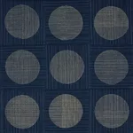 Schumacher 182302 Una Hand Block Print Indigo fabric swatch