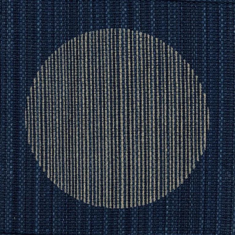 Schumacher 182302 Una Hand Block Print Indigo fabric swatch