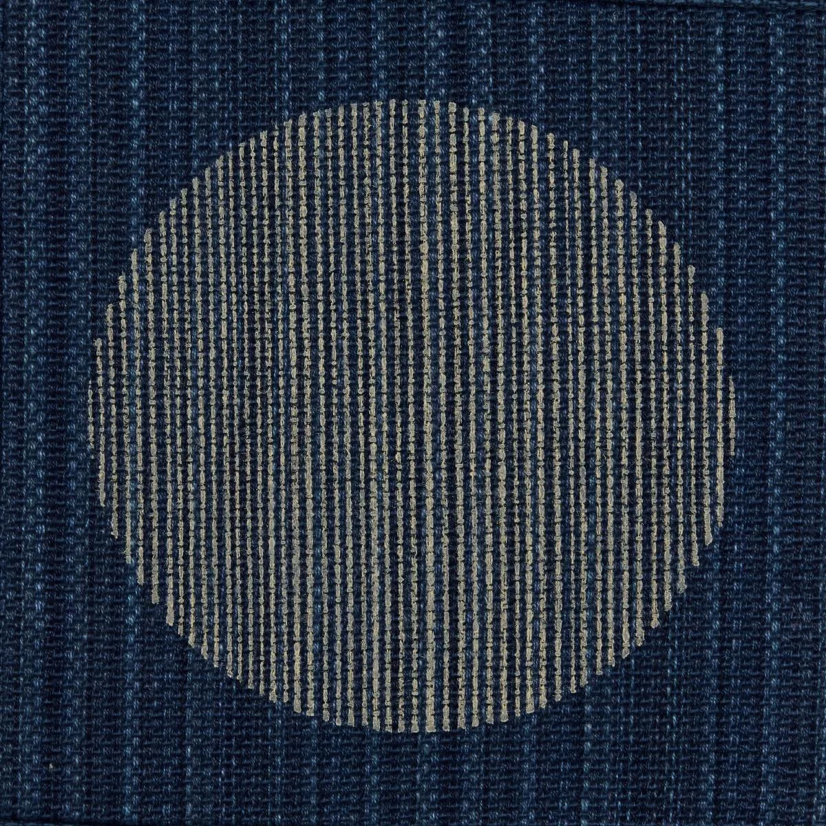 Schumacher 182302 Una Hand Block Print Indigo fabric swatch