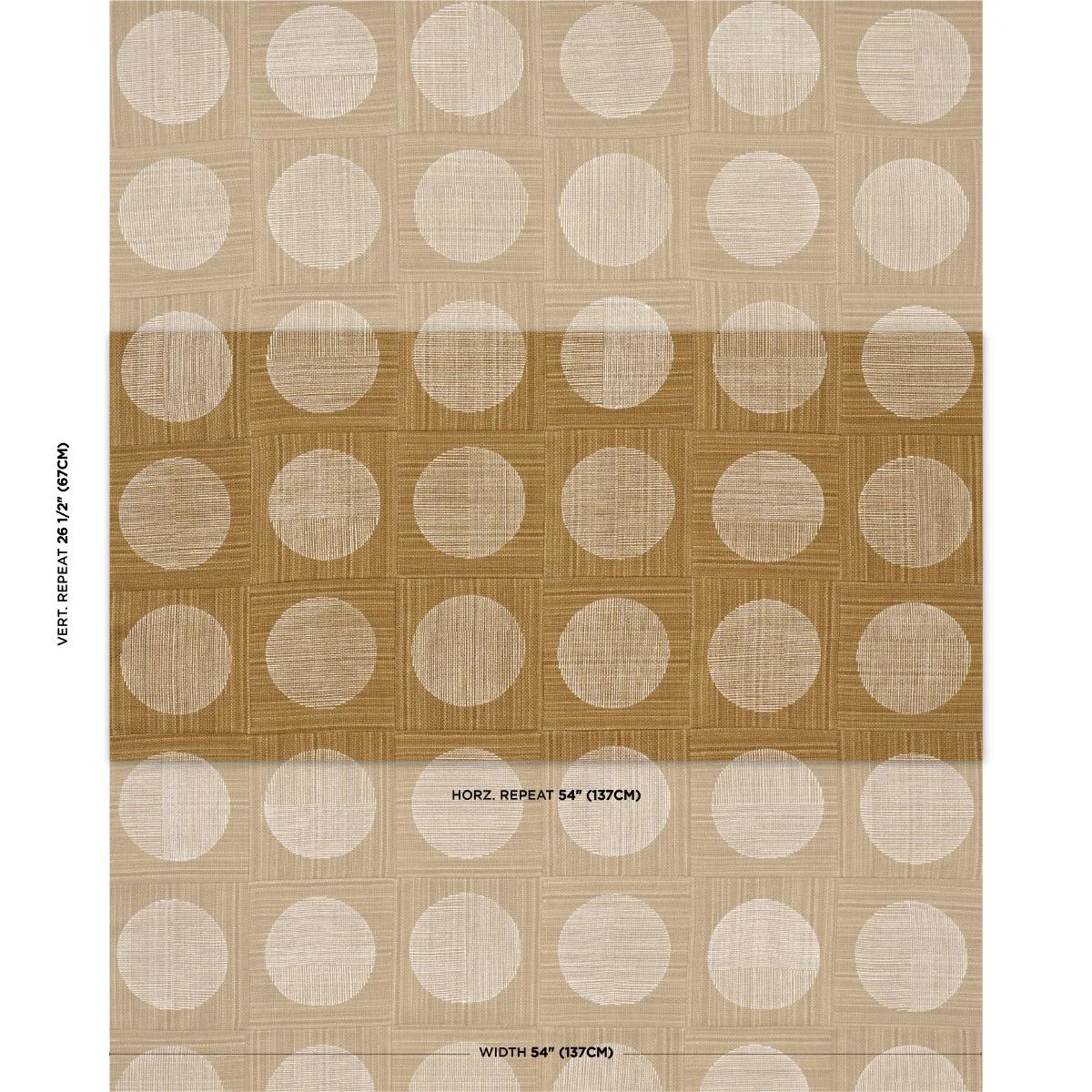 Schumacher 182300 Una Hand Block Print Ochre fabric swatch