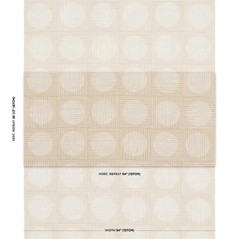 Schumacher 182301 Una Hand Block Print Sand fabric swatch