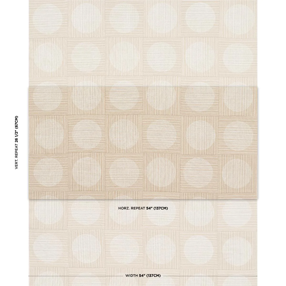 Schumacher 182301 Una Hand Block Print Sand fabric swatch