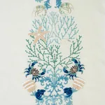 Schumacher 73551 Under The Sea Seafoam fabric swatch