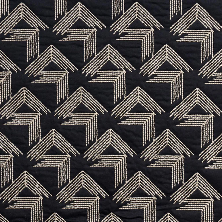 Schumacher 69430 V Step Black fabric swatch