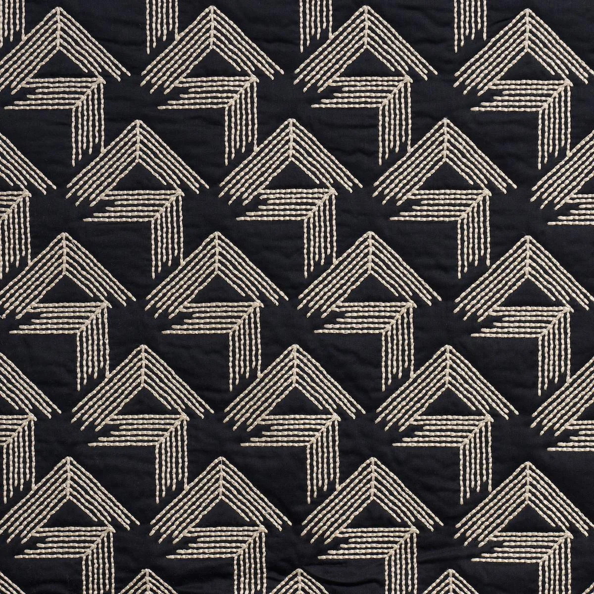 Schumacher 69430 V Step Black fabric swatch
