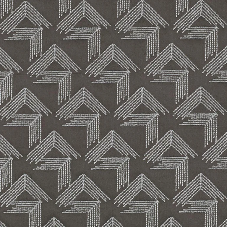 Schumacher 69433 V Step Charcoal fabric swatch