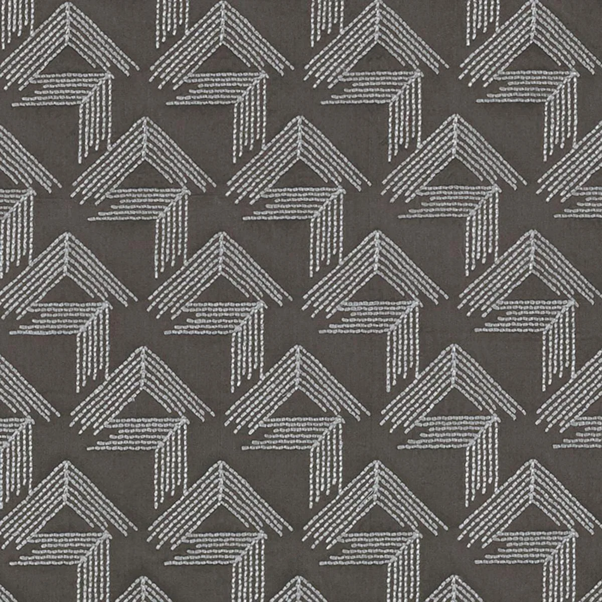 Schumacher 69433 V Step Charcoal fabric swatch