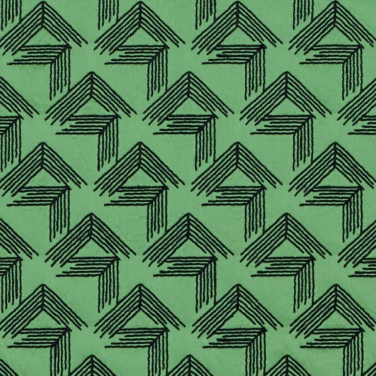 Schumacher 69432 V Step Loden fabric swatch