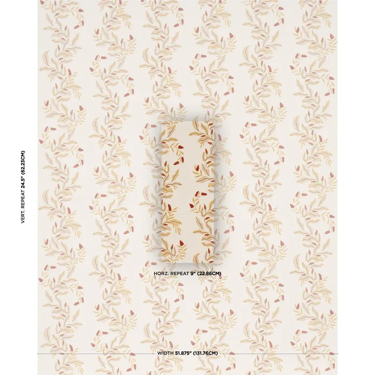 Schumacher 182641 Vagary Vines Honeycomb fabric swatch