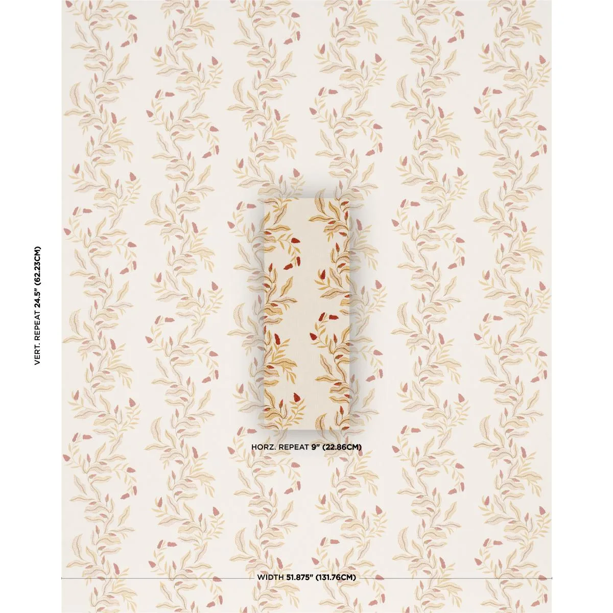 Schumacher 182641 Vagary Vines Honeycomb fabric swatch