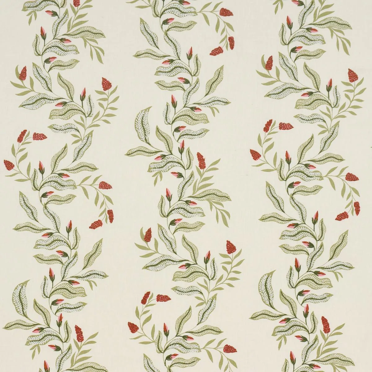 Schumacher 182642 Vagary Vines Watermelon fabric swatch