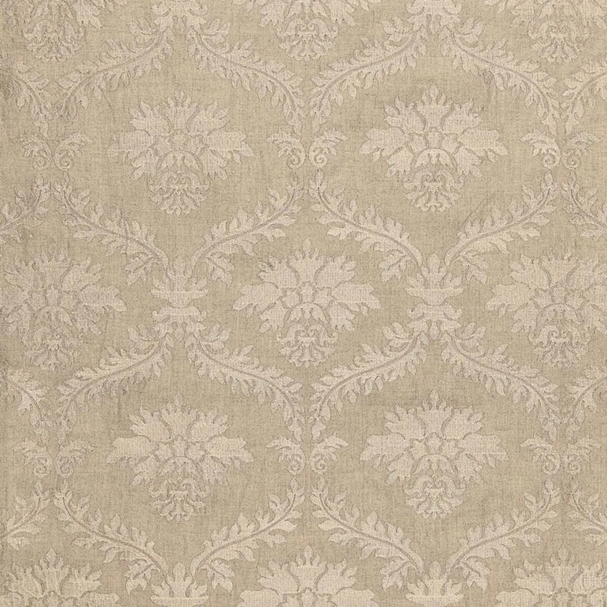 Schumacher 65340 Valbonne Linen Embroidery Greige fabric swatch