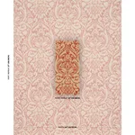 Schumacher 173342 Valencay Damask Terracotta fabric swatch