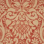 Schumacher 173342 Valencay Damask Terracotta fabric swatch