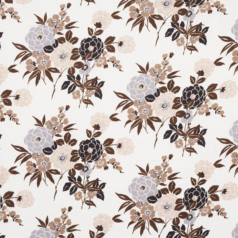 Schumacher 180021 Valentina Floral Brown fabric swatch
