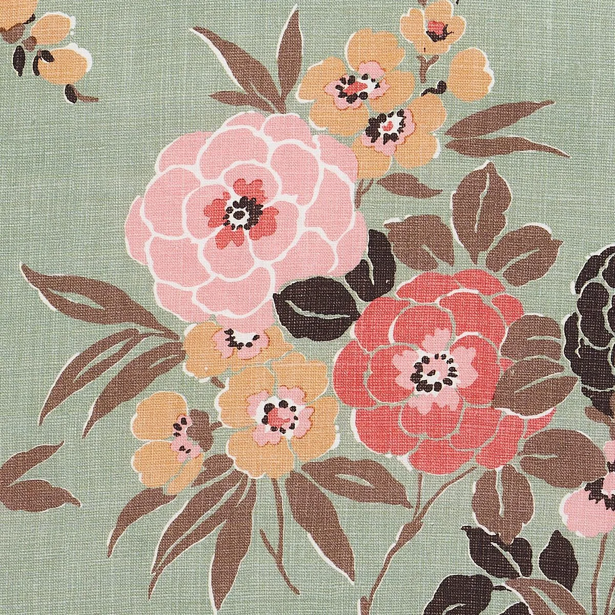 Schumacher 180023 Valentina Floral Green fabric swatch