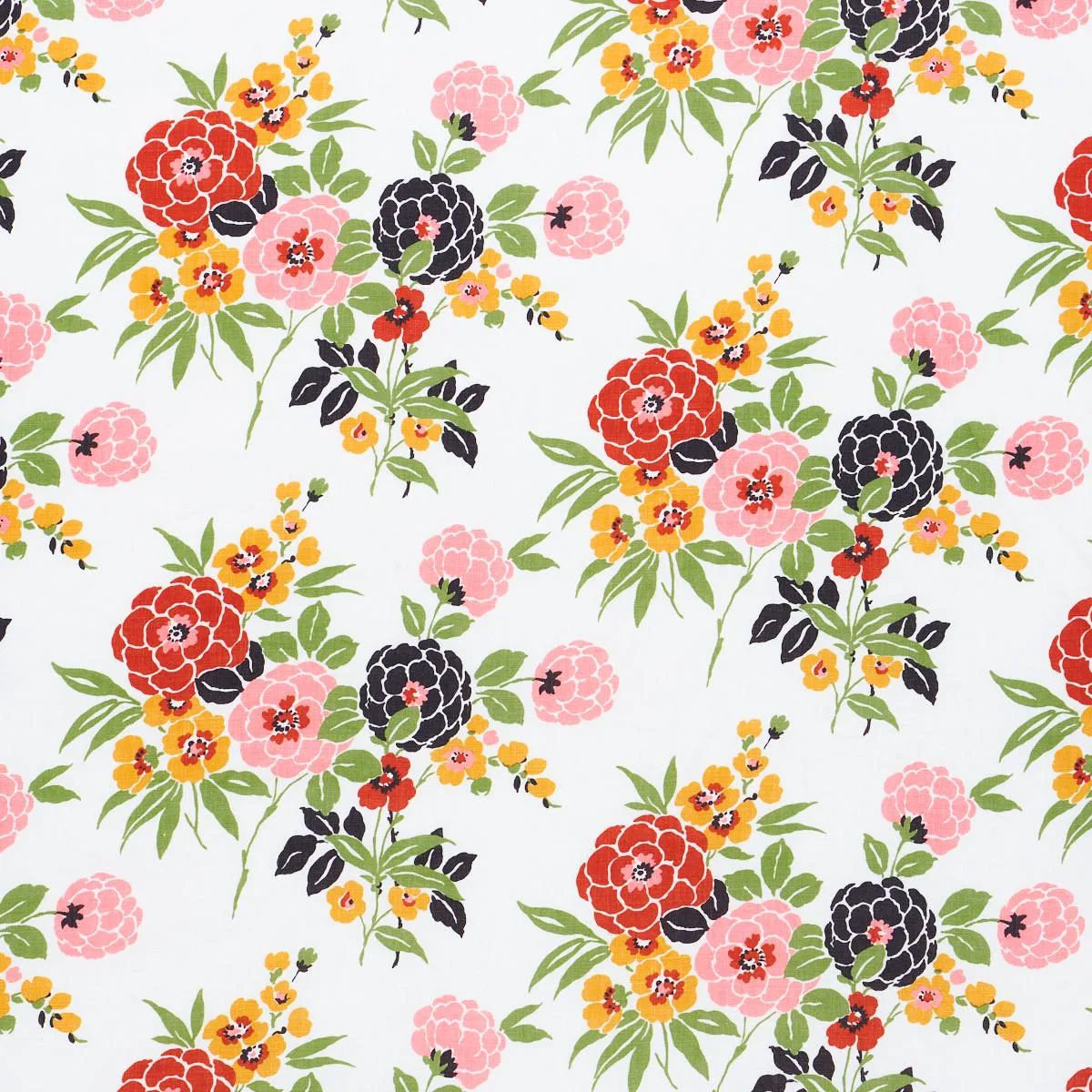 Schumacher 180022 Valentina Floral Multicolor fabric swatch