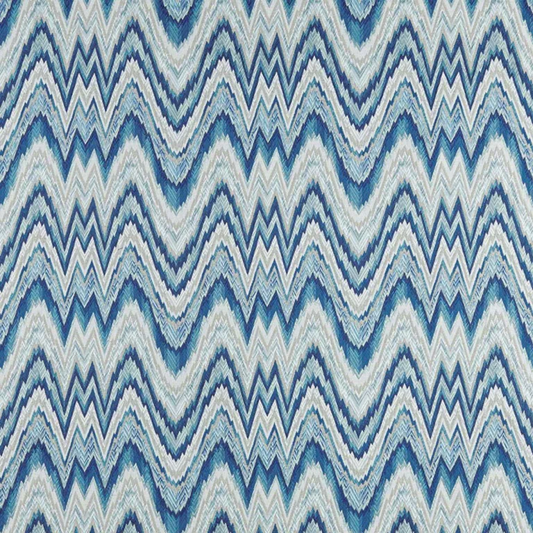 Schumacher 68940 Valkyrie Flame Stitch Delft fabric swatch