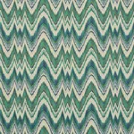 Schumacher 68942 Valkyrie Flame Stitch Emerald & Peacock fabric swatch