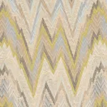 Schumacher 68944 Valkyrie Flame Stitch Lemon Sage fabric swatch
