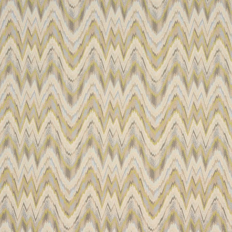 Schumacher 68944 Valkyrie Flame Stitch Lemon Sage fabric swatch