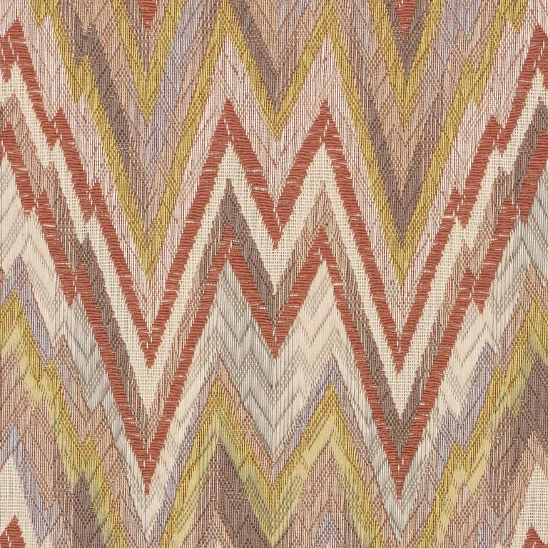Schumacher 68943 Valkyrie Flame Stitch Terracotta Hills fabric swatch