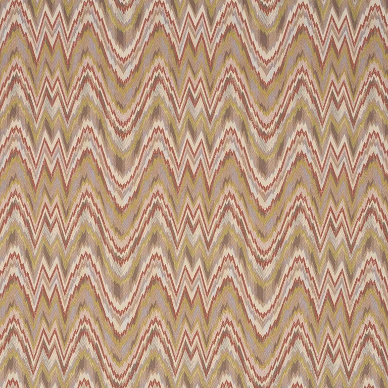 Schumacher 68943 Valkyrie Flame Stitch Terracotta Hills fabric swatch