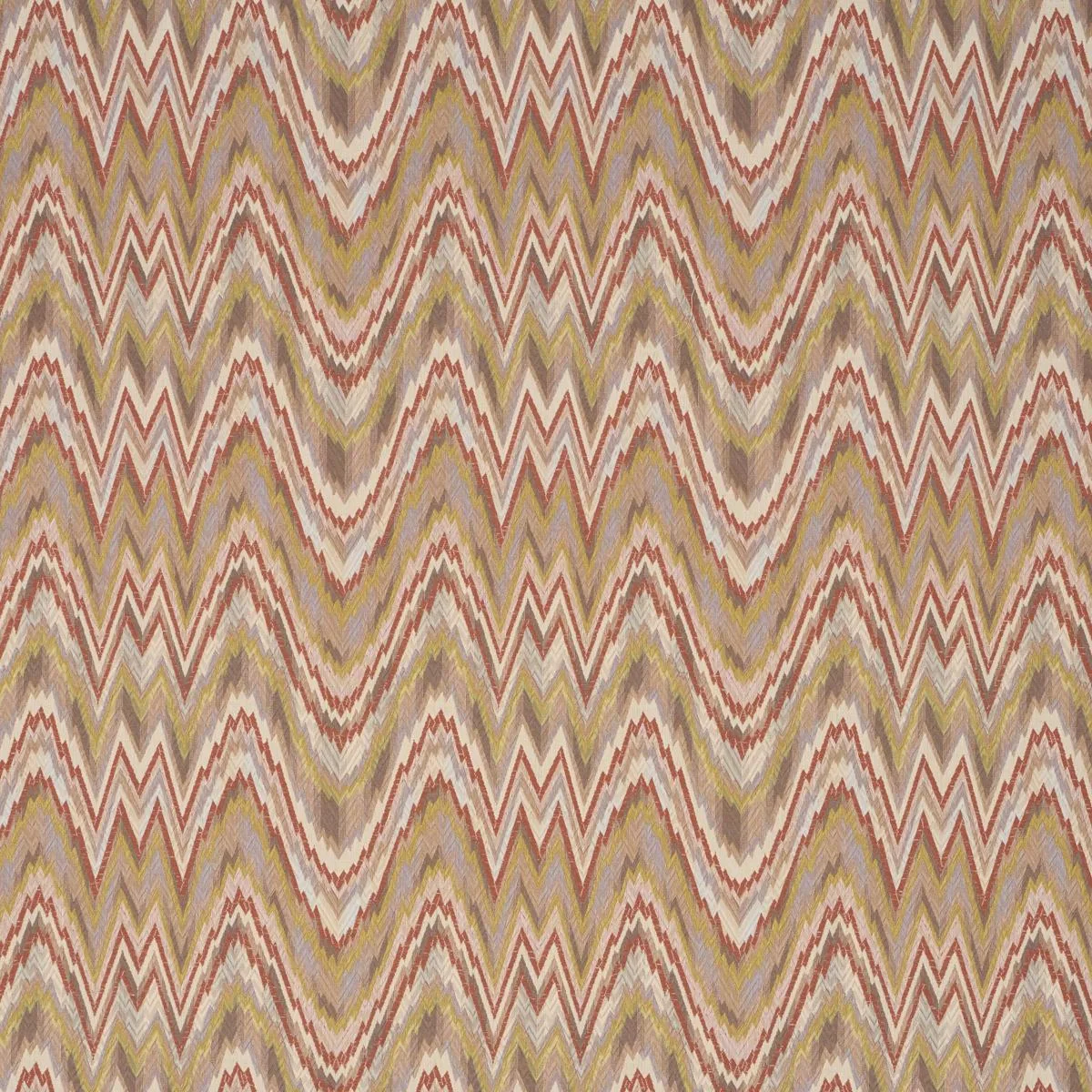 Schumacher 68943 Valkyrie Flame Stitch Terracotta Hills fabric swatch