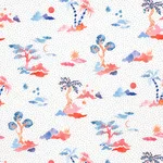 Schumacher 180190 Valletta Sky And Pink fabric swatch