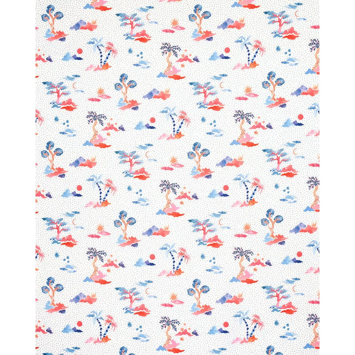 Schumacher 180190 Valletta Sky And Pink fabric swatch