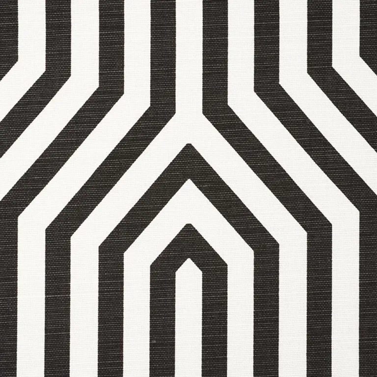 Schumacher 177273 Vanderbilt Print Noir fabric swatch
