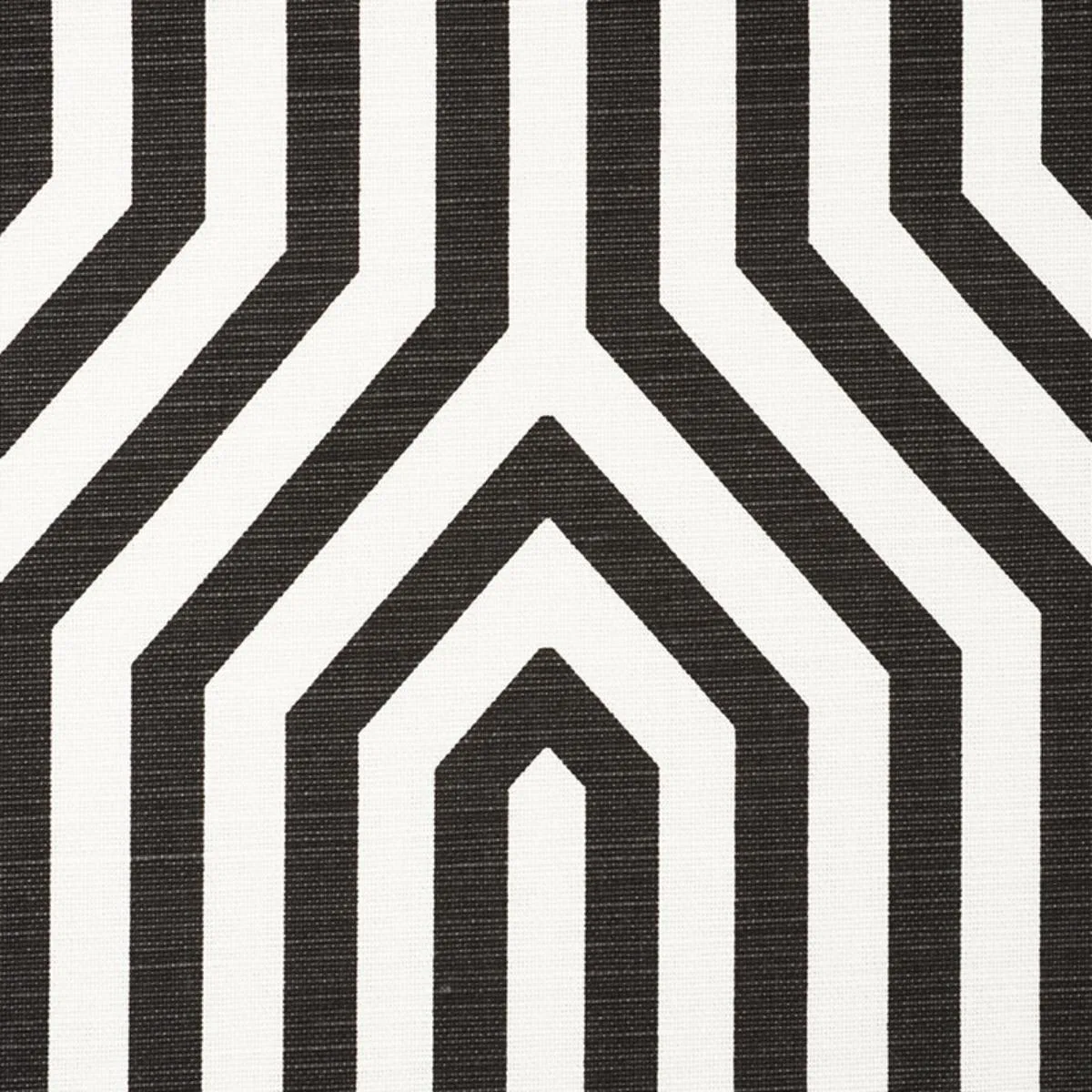Schumacher 177273 Vanderbilt Print Noir fabric swatch