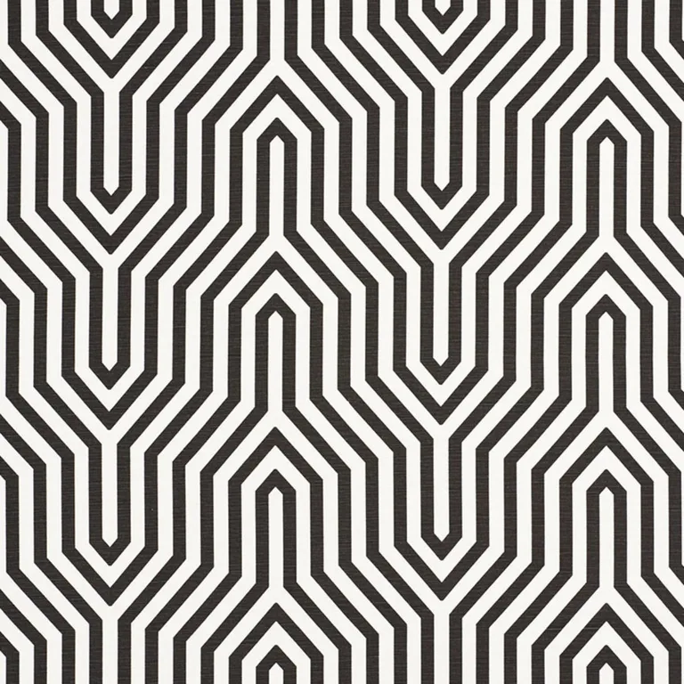 Schumacher 177273 Vanderbilt Print Noir fabric swatch