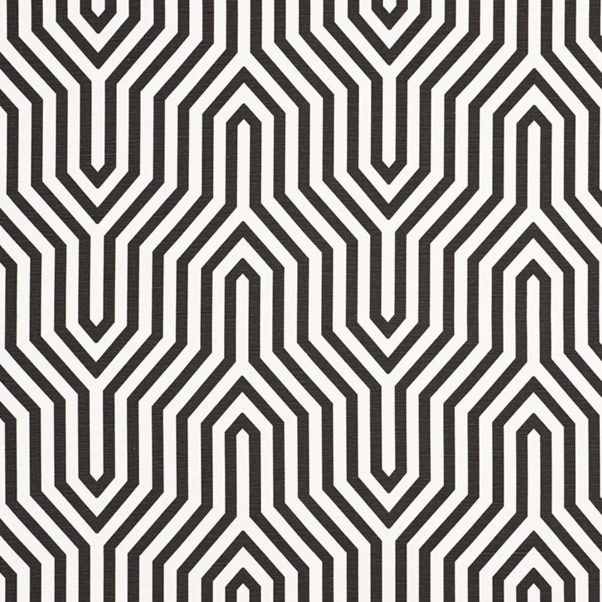 Schumacher 177273 Vanderbilt Print Noir fabric swatch