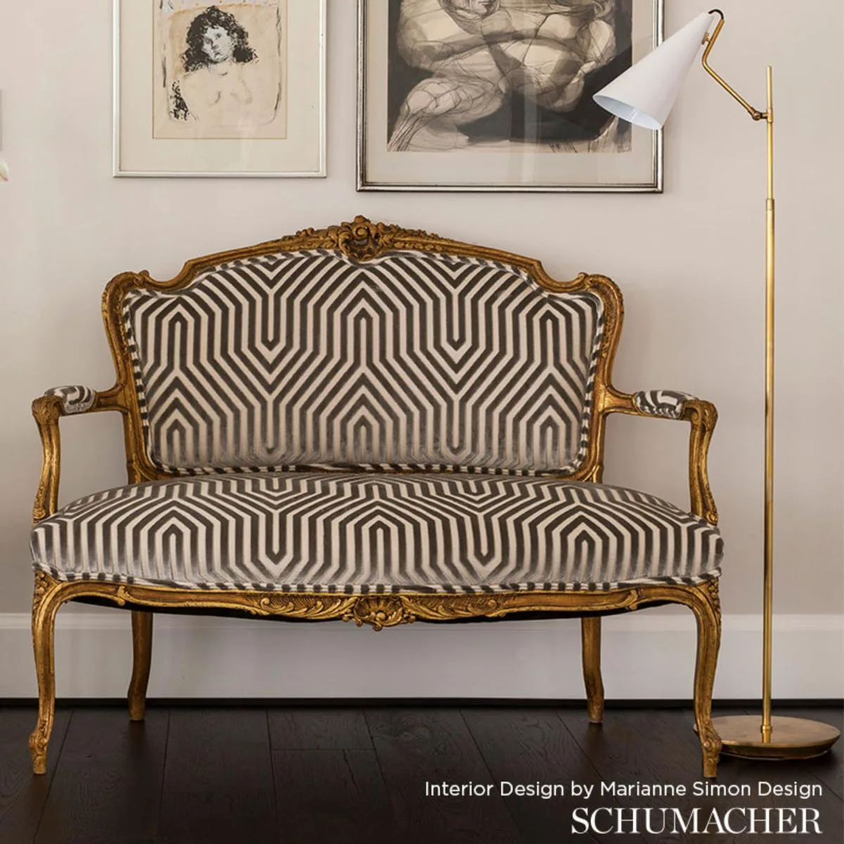 Schumacher 66190 Vanderbilt Velvet Dove fabric swatch