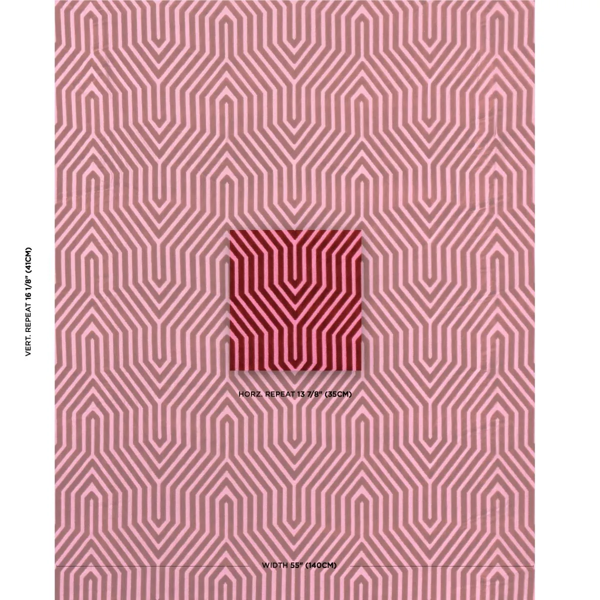 Schumacher 83001 Vanderbilt Velvet Fuchsia fabric swatch