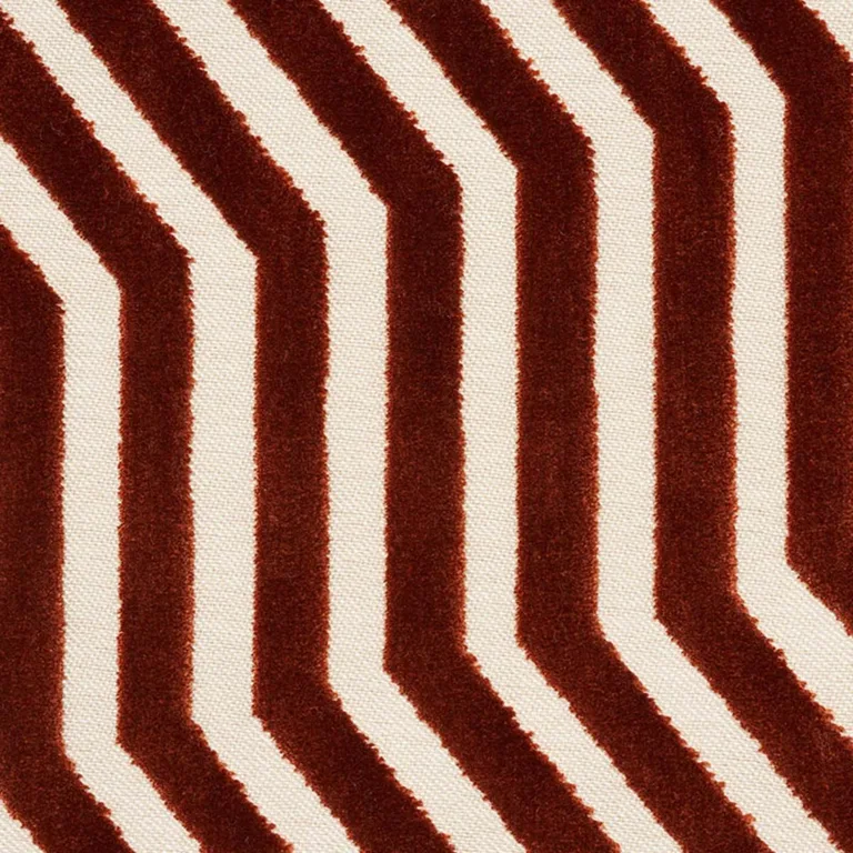 Schumacher 66197 Vanderbilt Velvet Russet fabric swatch