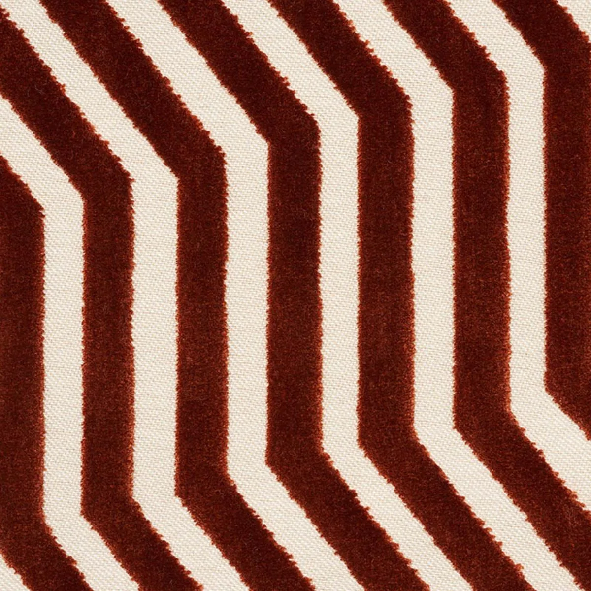 Schumacher 66197 Vanderbilt Velvet Russet fabric swatch