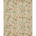 Schumacher 52090 Vanessa Embroidery Chamois/Multi fabric swatch